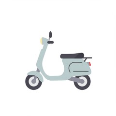 Obraz premium Light Blue Vintage Scooter Illustration