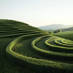 Scenic rice terraces in Bali, Indonesia with lush green fields, tropical landscape, and layered farming. Perfect for travel, nature, agriculture, and cultural themes.

