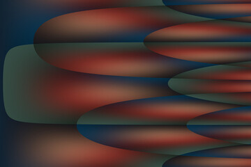 Abstrakcyjna kompozycja w odcieniach czerwieni, granatu i zieleni z miękkimi, owalnymi kształtami – nowoczesne tło graficzne, design futurystyczny. © Henryk Guziak