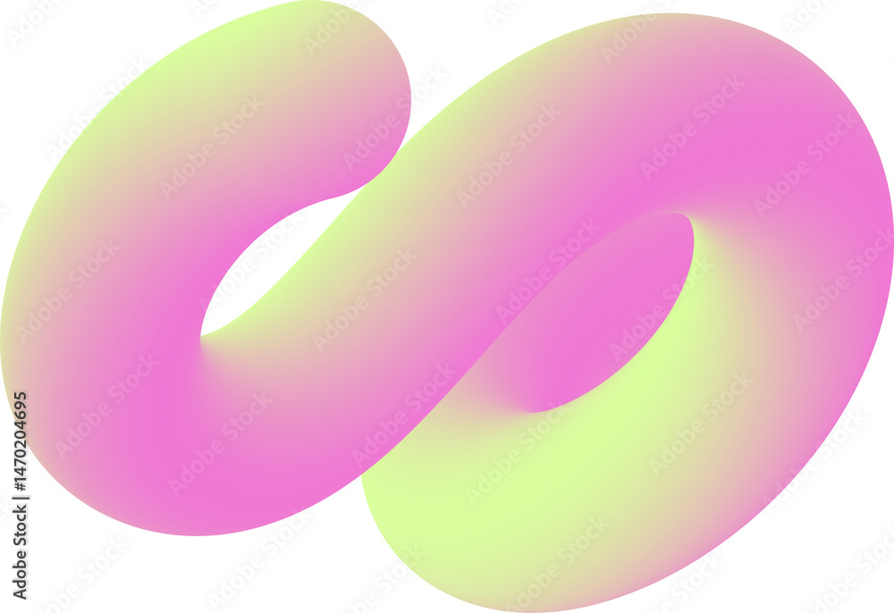 Poster 3d gradient abstract shape. colored fluid wavy line. bright blended holographic element. swirl moder