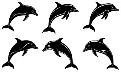 Naklejka premium Dolphin Silhouette vector illustration