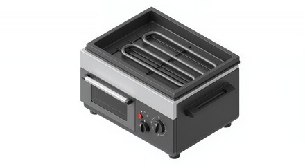 Fototapeta premium Commercial Broiling Machine Isometric View on White Background