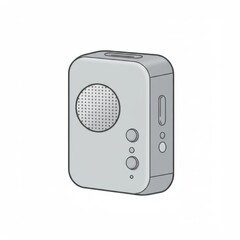 Fototapeta premium Compact Grey Portable Speaker Illustration