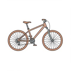Obraz premium Brown Mountain Bike Illustration on White Background