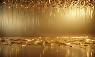 Shimmering gold foil backdrop, elegant light reflections ,  illumination,  elegant