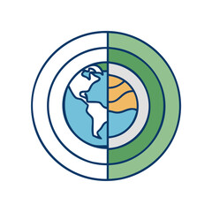 Planet Cross-Section Icon – Earth Science and Geological Layers Symbol
