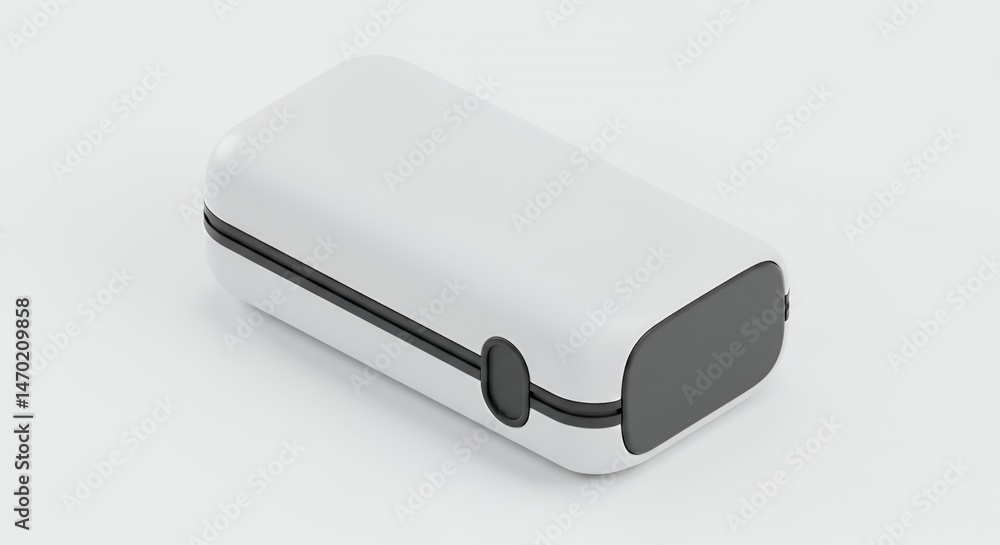 Poster isometric 3d rendering of white measuring device on white background isolated
