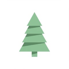 Obraz premium Simple Geometric Pale Green Christmas Tree Illustration