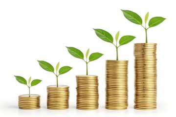 plant growing from coins