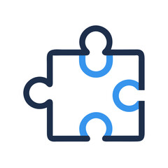 Obraz premium Puzzle Piece Icon – Integration and Addition Symbol