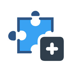 Fototapeta premium Puzzle Piece Icon – Integration and Addition Symbol