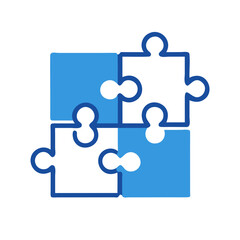 Puzzle Pieces Icon – Business Integration and Solution Symbol