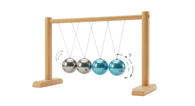 Isolated Newton's Cradle Kinetic Balls