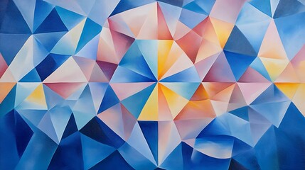 Fototapeta premium Abstract Geometric Art with Blue Hues.