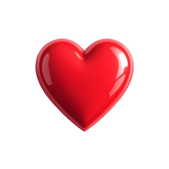 Red shiny heart icon isolated on transparent background png