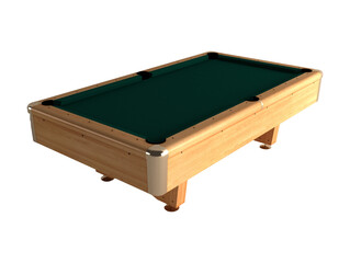 Billiard table isolated. Billiard table with balls and cue isolated.