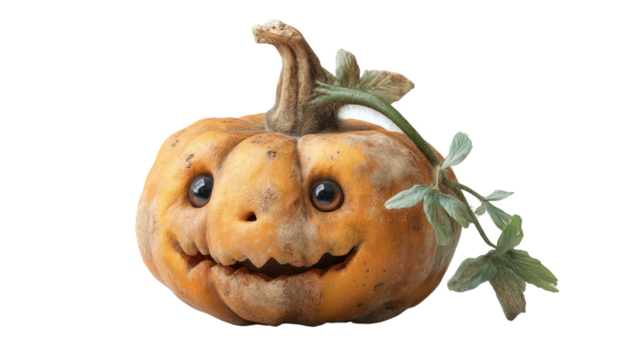 Halloween pumpkin with smiling faces transparent background graphic design whimsical environment