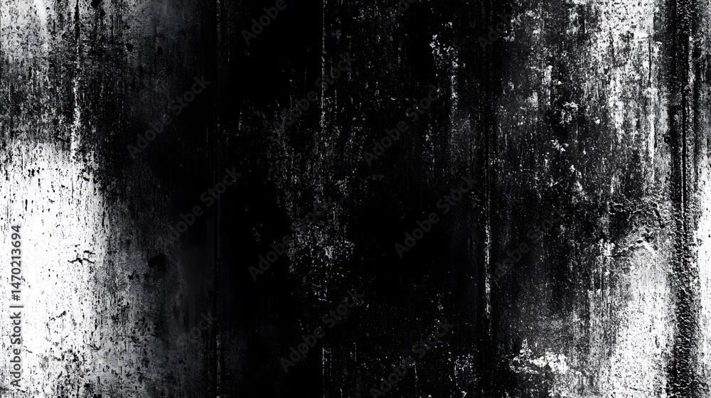 Poster abstract grayscale texture with vertical markings and stains.
