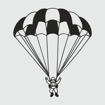 Parachute Vector Icon Line Illustration parachute SkyDrive 