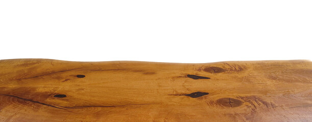 Perspective view of wood or wooden table corner isolated including clipping path. 