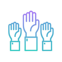 Raised Hand Participation Icon &ndash; Volunteer, Answer, or Ask Question Symbol