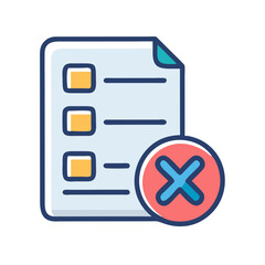 Fototapeta premium Rejected Checklist Icon – Disapproved and Rejection Symbol