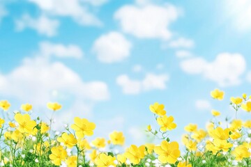 Obraz premium Spring Flowers Against a Sky