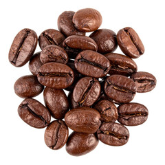 Obraz premium “Scattered Roasted Coffee Beans with Rich Texture – Transparent PNG” 