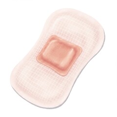 Pink and White Medical Adhesive Bandage Illustration