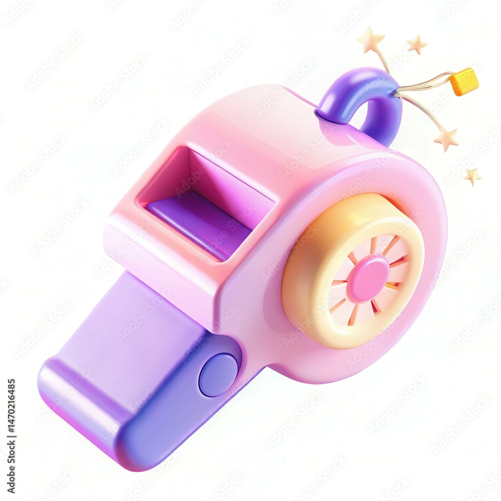 Aufkleber a colorful modern whistle design with playful features and a vibrant color scheme.