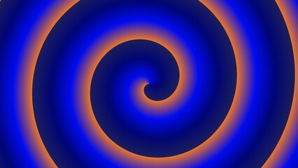A hypnotic spiral of deep blue and burnt orange