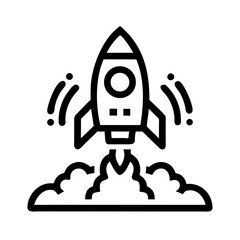 Rocket Launch Icon &ndash; Startup or Project Kickoff Symbol