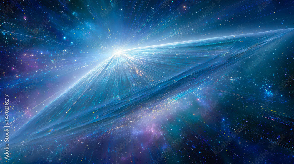 Poster Conceptual Representation of Light Sail Spacecraft Powered by Focused Radio Waves in Deep Space