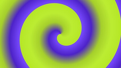 Hypnotic lime-green and purple spiral, swirling inward to a central point