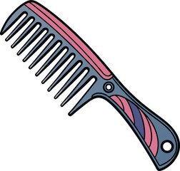 Colored Comb Design Illustration. Comb Inspired Colorful Design. Modern Comb Color Artwork. Artistic Colored Comb Design