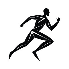 Dynamic silhouette vector illustration of a runner sprinting 