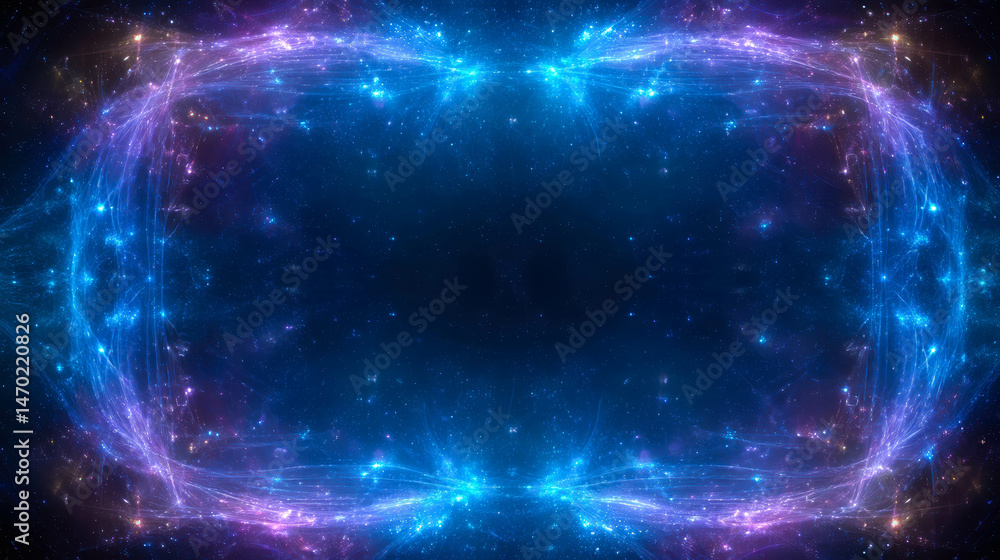 Aufkleber exploring vibrant cosmic flames in a digital universe frame for gaming experiences
