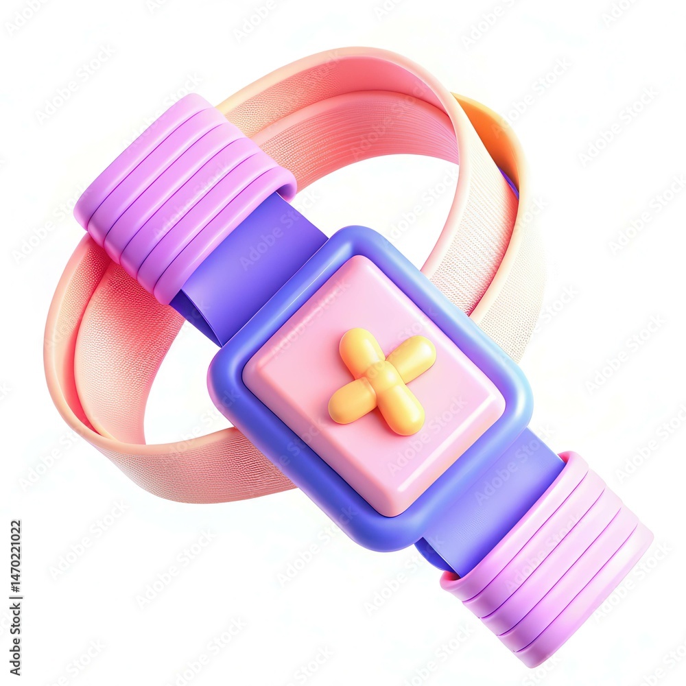Poster a colorful modern strap design featuring a vibrant purple and pink color scheme with playful pattern