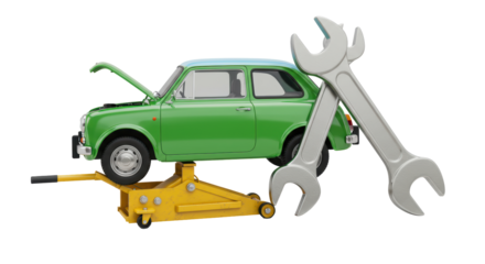 Isolated Car Repair Scene