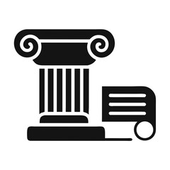 Scroll and Column Icon &ndash; History and Documentation Symbol
