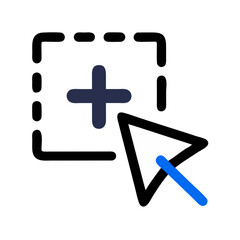 Obraz premium Selection Tool with Plus Icon – Add and Select Action Symbol