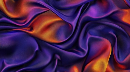 Colorful silk fabric texture in vibrant purple and orange shades