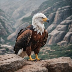 Obraz premium African Fish Eagle on Stone Path