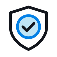Shield with Checkmark Icon &ndash; Security and Protection Symbol for Safety
