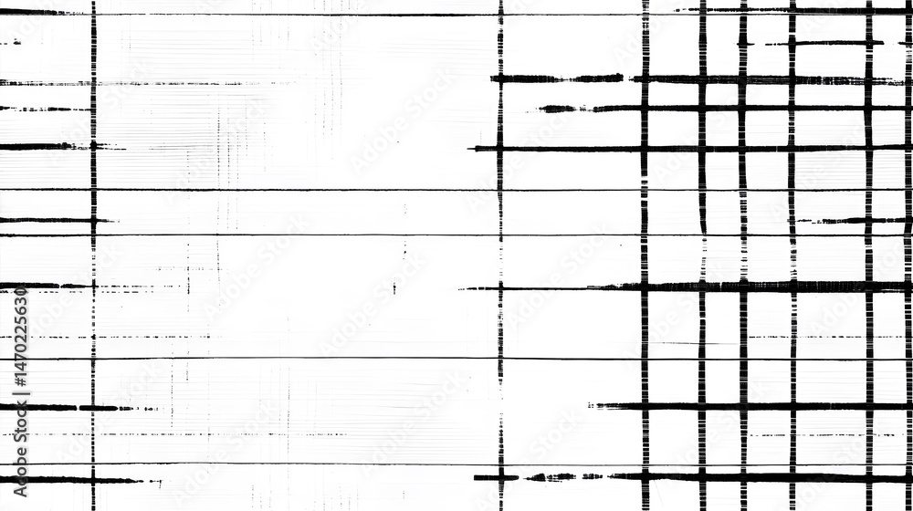 Poster abstract black and white graphic design with grid pattern.
