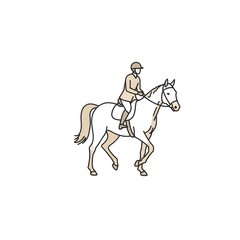Fototapeta premium Rider on Pale Horse Illustration