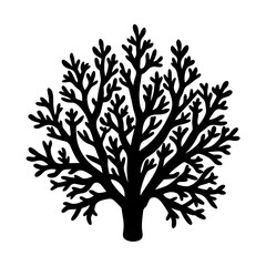 Fototapeta premium Coral Silhouette vector illustration