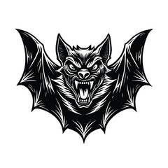 Fototapeta premium angry bat vector art silhouette