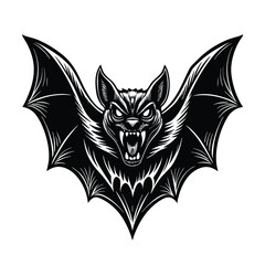 angry bat vector art silhouette