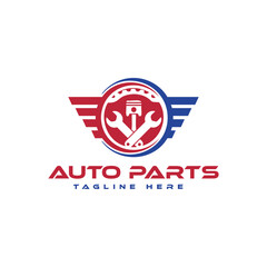 Auto parts logo design modern minimal concept for automotive car parts sell car shop 